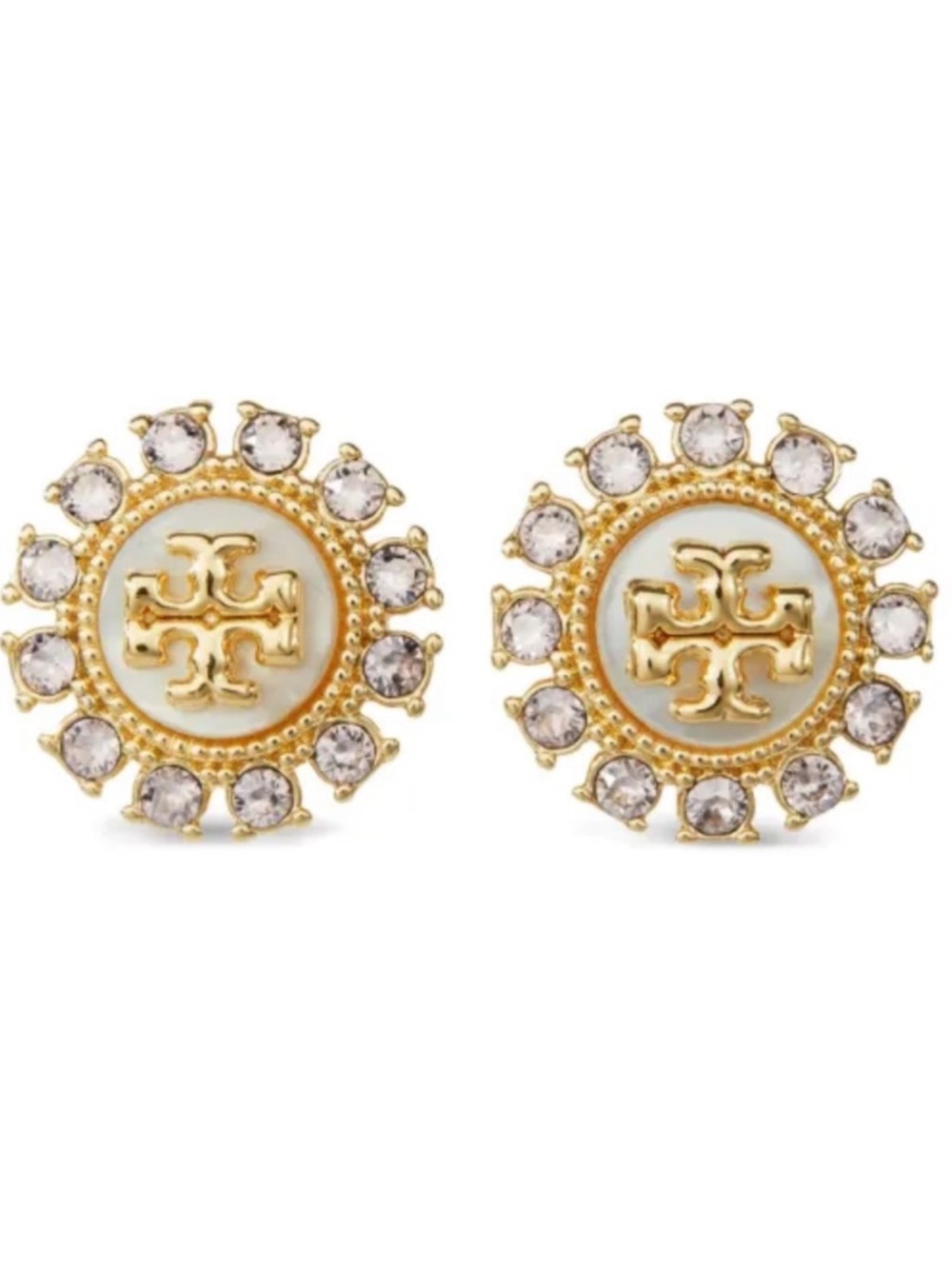 Tori Burch Kira Crystal-Embellishment Stud Earrings.
